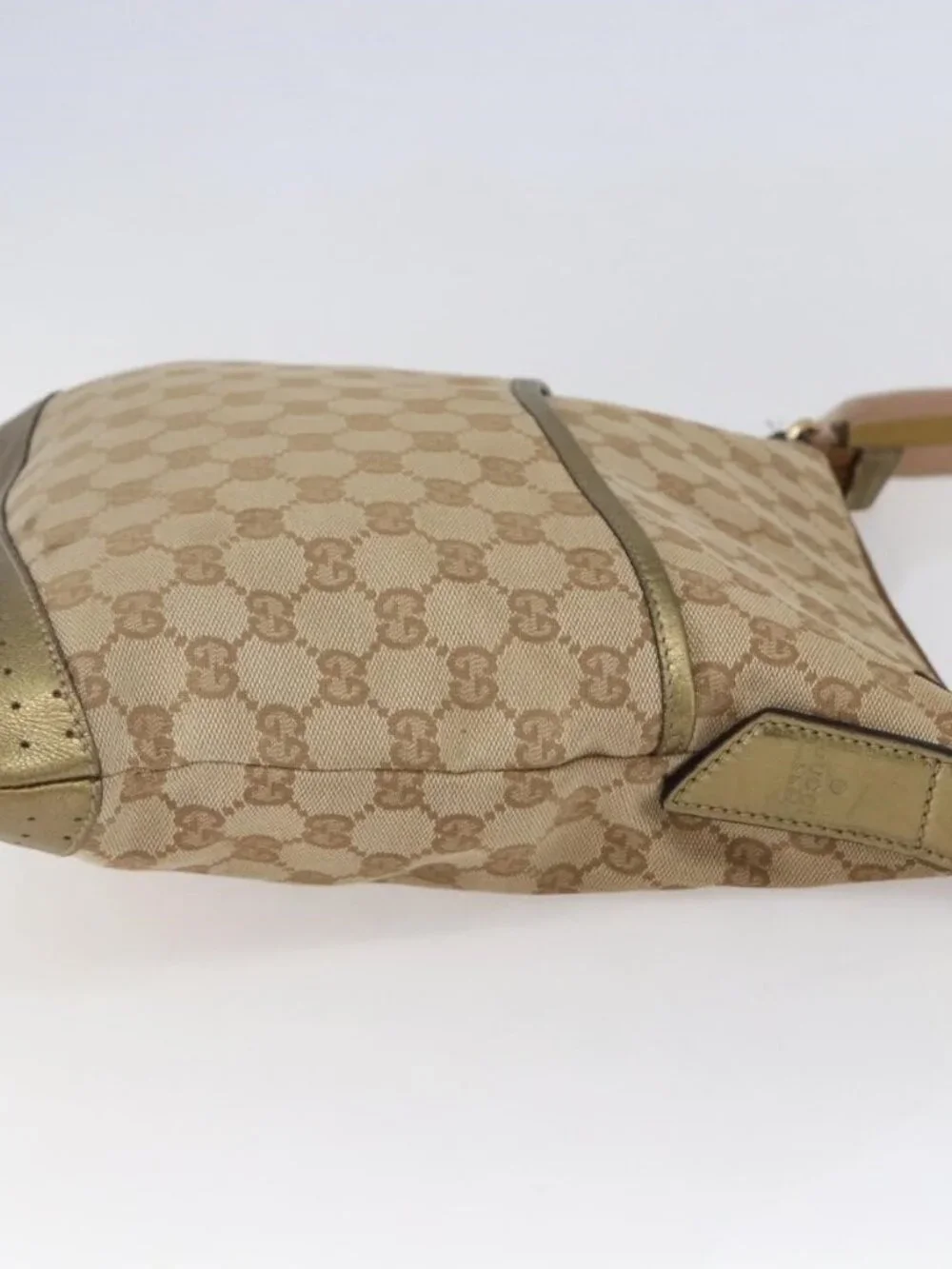 Authentic GUCCI GG Canvas Shoulder Bag Beige Gold 145857 - Picture 11 of 16